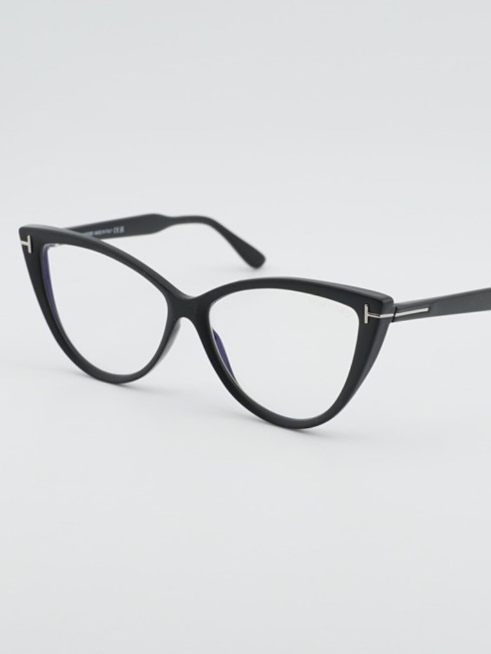 Tom Ford FT5843-B 005 Eyeglasses Black 56mm Cat Eye Frame, Blue Light Block